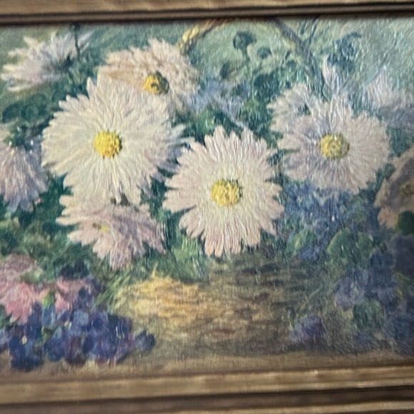 Vintage Framed Floral Still Life Print with Gold textured Wooden Frame - Picture 6 of 6